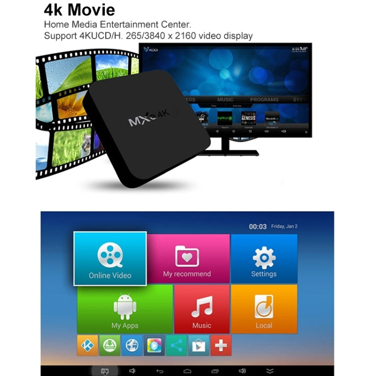 Lettore multimediale MXQ 4K Full HD Android 9.0 TV Box