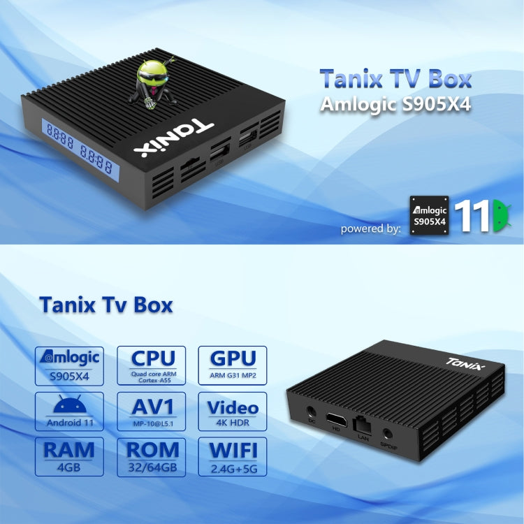 Smart TV Box Tanix X4 Android 11 4GB RAM 32GB