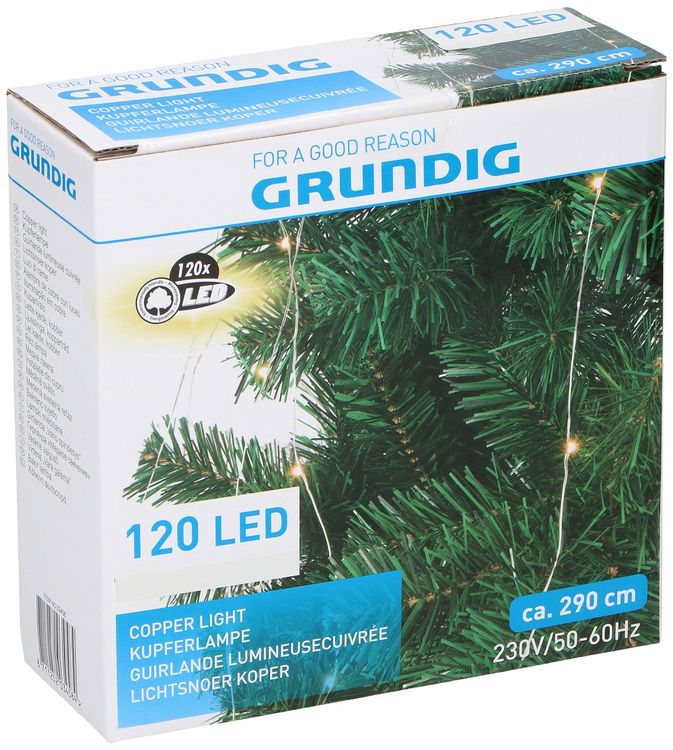 Luci natalizie 120 LED 290cm Bianco caldo Grundig