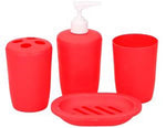 Set da bagno 4 pezzi vari colori con dispenser e porta spazzolini