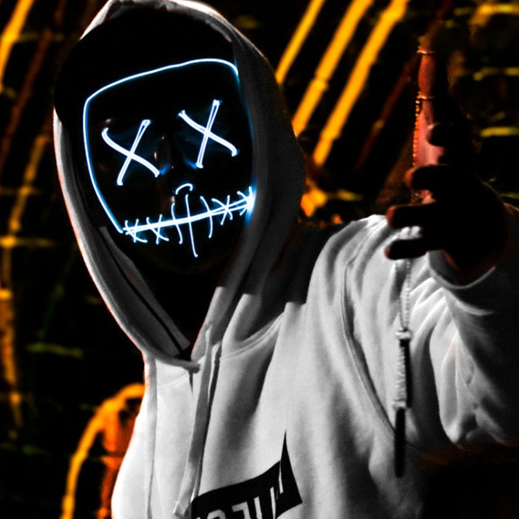 Maschera LED luminescente per festa Halloween 21x18 cm