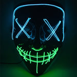 Maschera LED luminescente per festa Halloween 21x18 cm