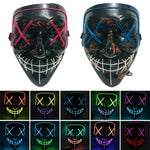 Maschera LED luminescente per festa Halloween 21x18 cm