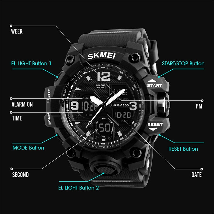 SKMEI 1155B Orologio multifunzionale impermeabile uomo