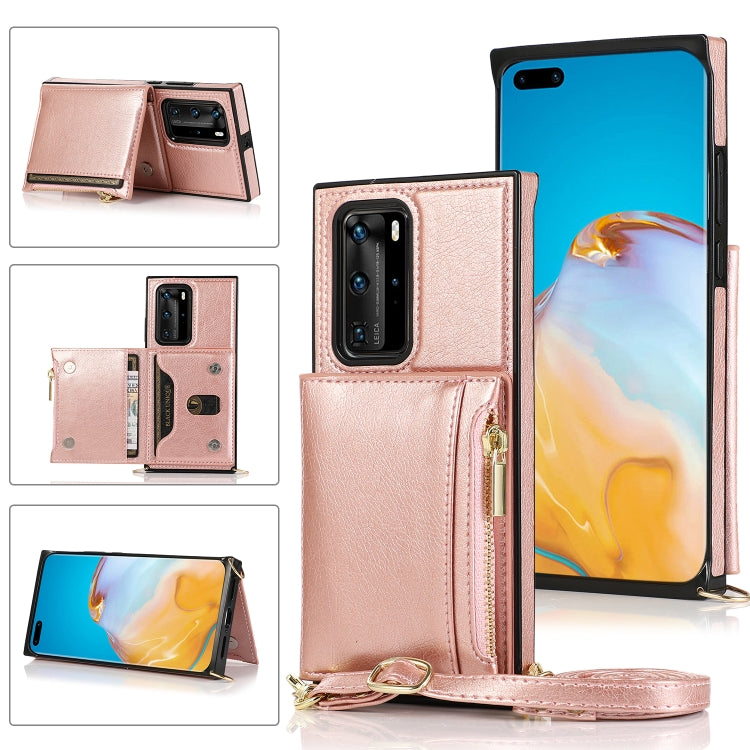 Custodia posteriore con supporto e fessure per carte per Huawei P40 Pro