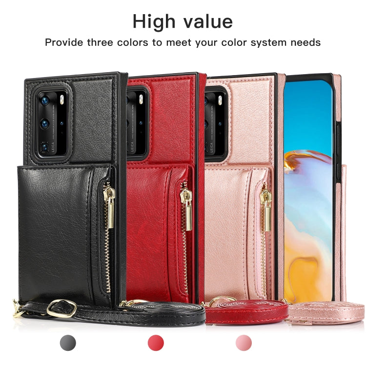 Custodia posteriore con supporto e fessure per carte per Huawei P40 Pro