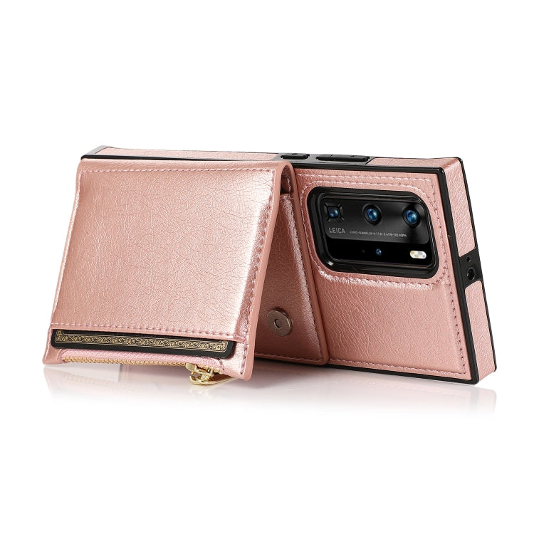 Custodia posteriore con supporto e fessure per carte per Huawei P40 Pro