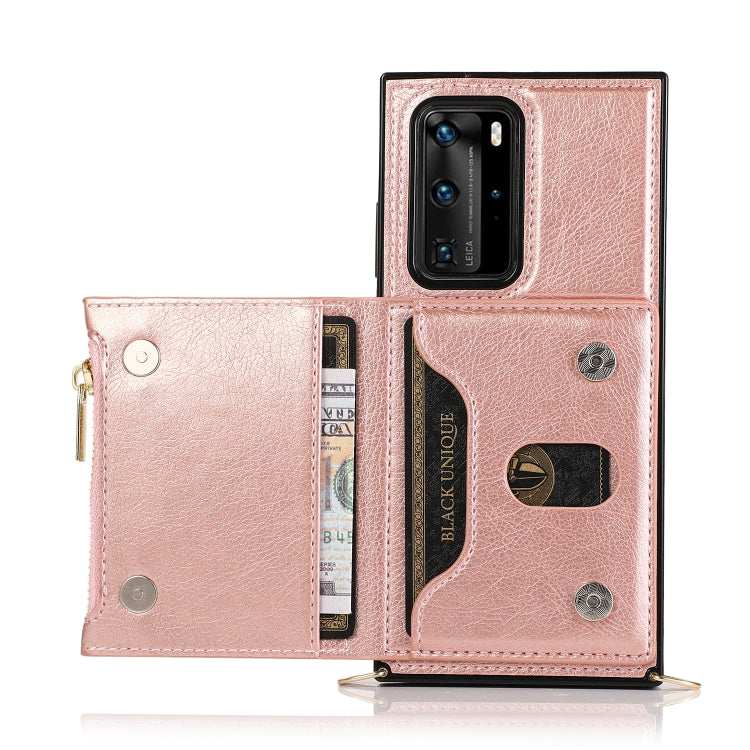 Custodia posteriore con supporto e fessure per carte per Huawei P40 Pro