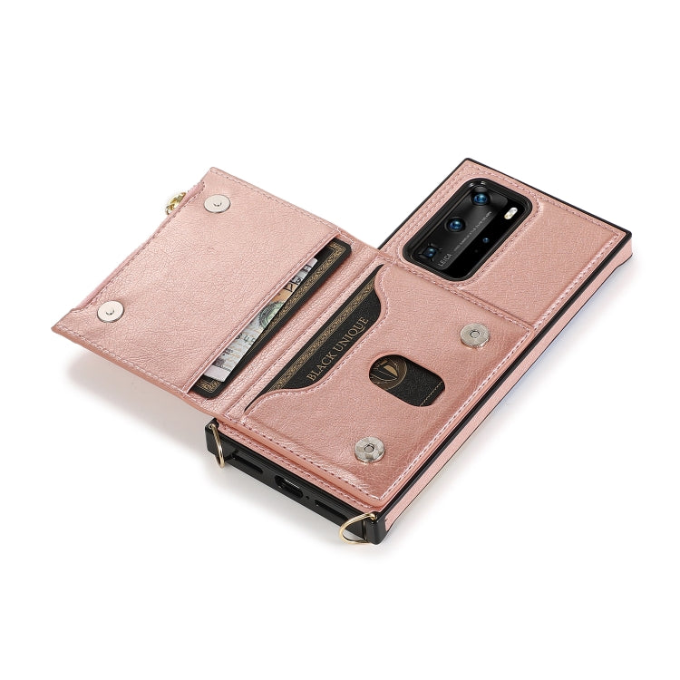 Custodia posteriore con supporto e fessure per carte per Huawei P40 Pro