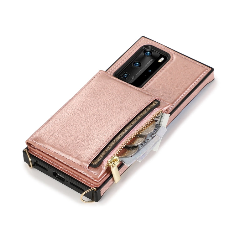 Custodia posteriore con supporto e fessure per carte per Huawei P40 Pro