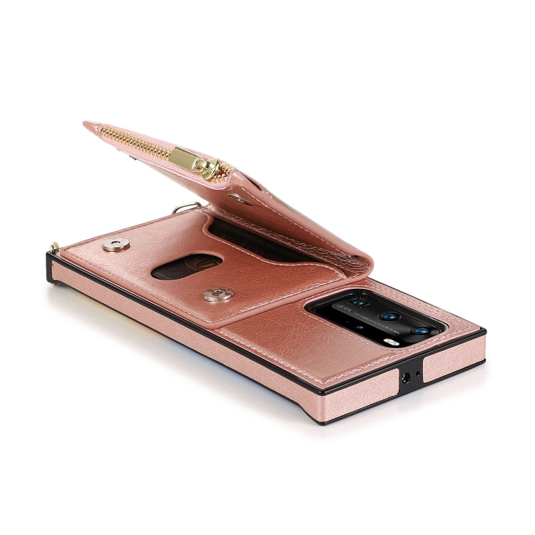 Custodia posteriore con supporto e fessure per carte per Huawei P40 Pro