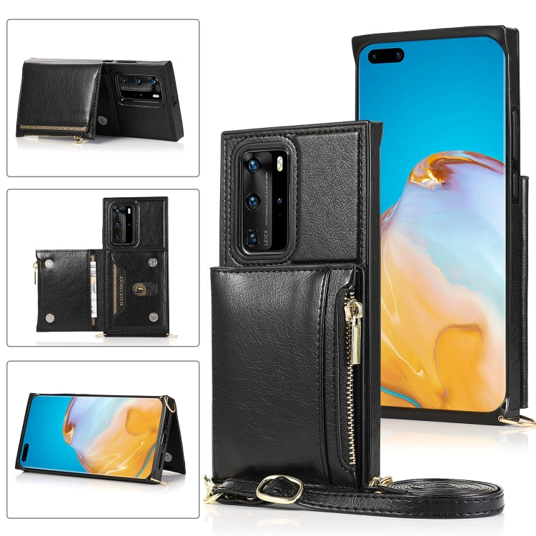 Custodia posteriore con supporto e fessure per carte per Huawei P40 Pro