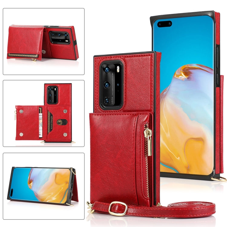 Custodia posteriore con supporto e fessure per carte per Huawei P40 Pro