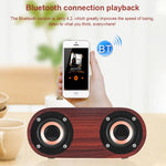 Altoparlante Bluetooth Q8 doppia tromba in legno