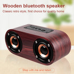 Altoparlante Bluetooth Q8 doppia tromba in legno