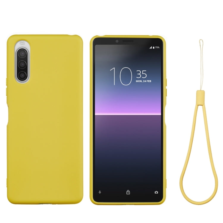Custodia antiurto in silicone liquido per Sony Xperia 5 II
