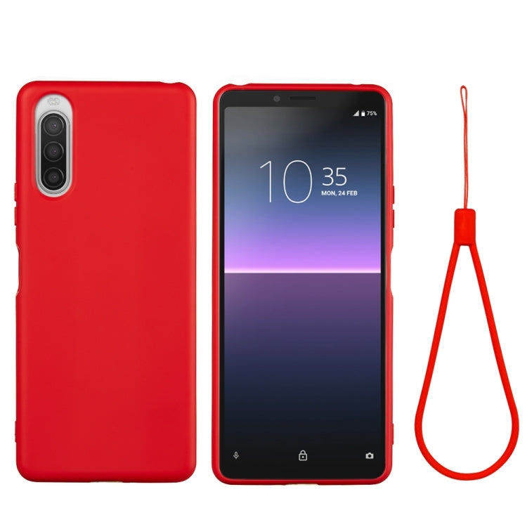 Custodia antiurto in silicone liquido per Sony Xperia 5 II