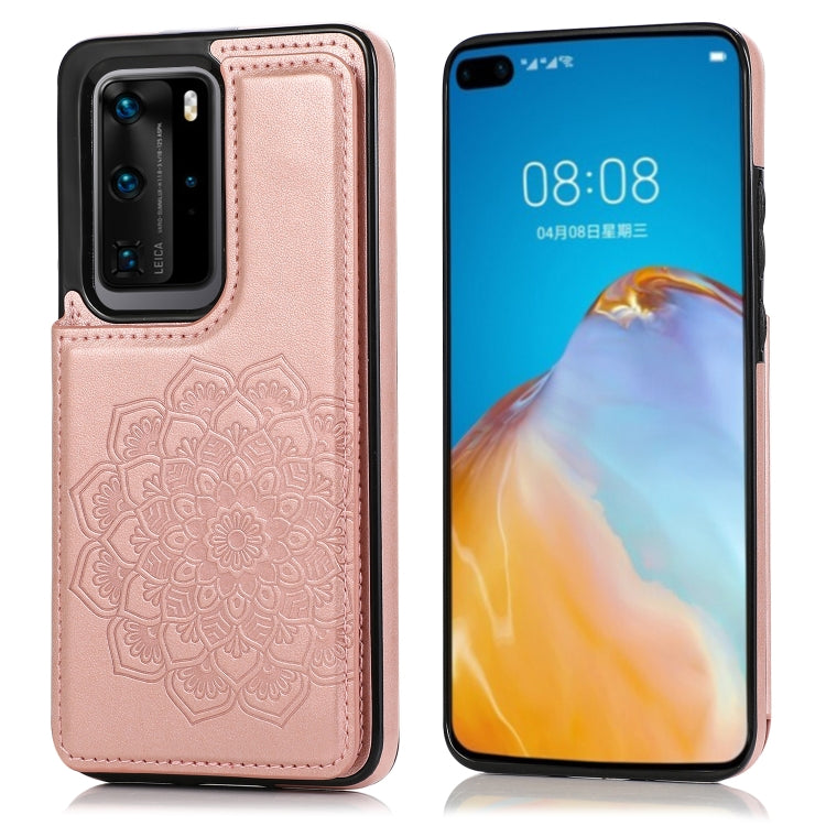 Custodia protettiva mandala con doppia fibbia per Huawei P40 Pro, P30 Pro e P40