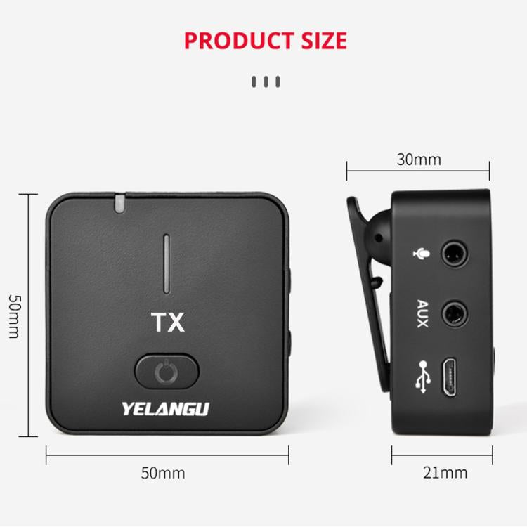 Microfono wireless YELANGU MX5 2.4G per interviste
