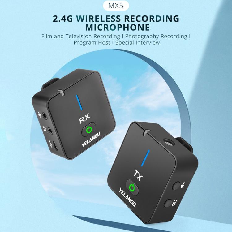 Microfono wireless YELANGU MX5 2.4G per interviste