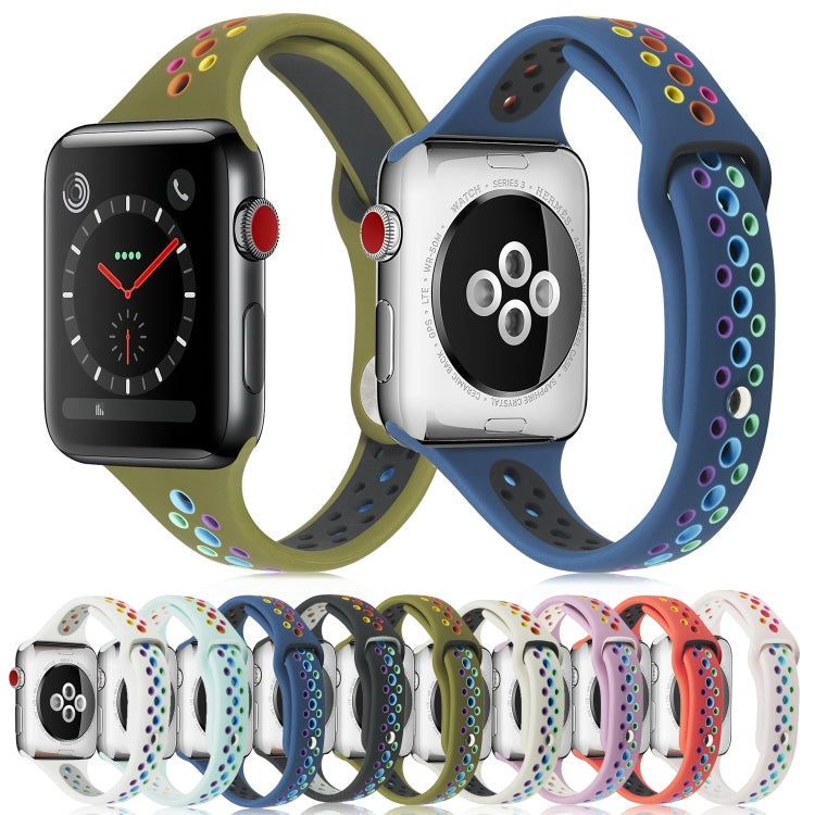 Cinturino in silicone arcobaleno per Apple Watch 38-41mm
