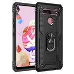 Custodia protettiva antiurto in TPU e PC con supporto girevole per LG K51S