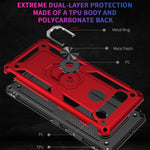 Custodia protettiva antiurto in TPU e PC con supporto girevole per LG K51S