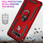 Custodia protettiva antiurto in TPU e PC con supporto girevole per LG K51S