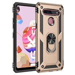 Custodia protettiva antiurto in TPU e PC con supporto girevole per LG K51S