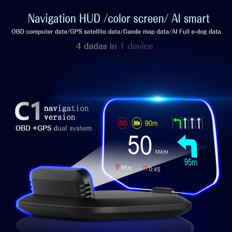 C1 Car HUD Head-up Display con Funzione Navigazione