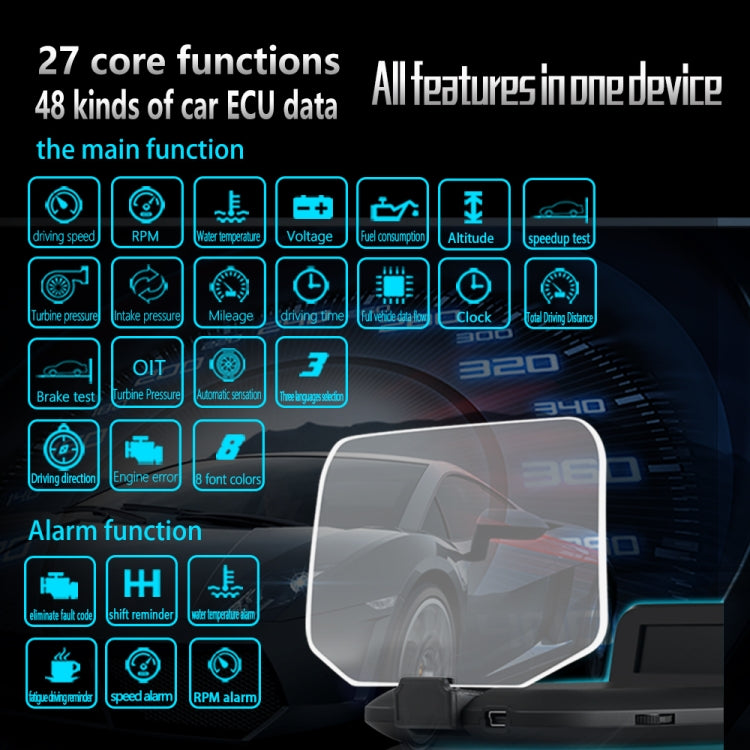 C1 Car HUD Head-up Display con Funzione Navigazione
