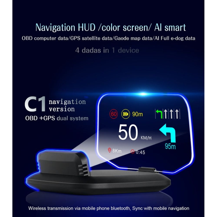 C1 Car HUD Head-up Display con Funzione Navigazione