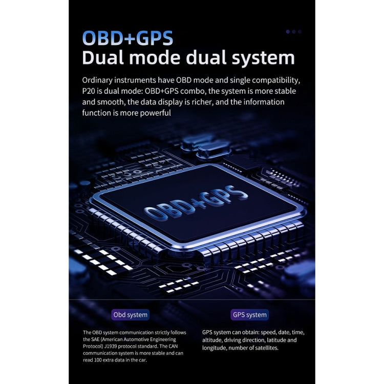 Display Head-Up P20 OBD2 + GPS per Auto con Allarmi