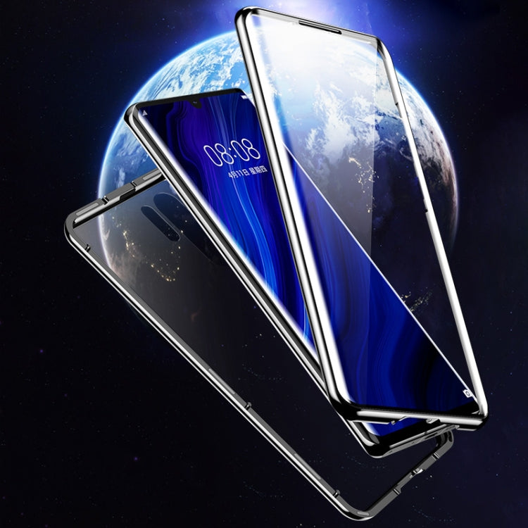 Custodia vetro temperato bifacciale con struttura metallica per Huawei P30 Pro