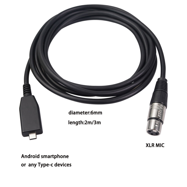 Cavo USB-C maschio a XLR femmina per microfono 2m o 3m