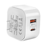 Adattatore doppia porta PD QC 3.0 20W plug US EU UK