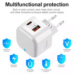 Adattatore doppia porta PD QC 3.0 20W plug US EU UK