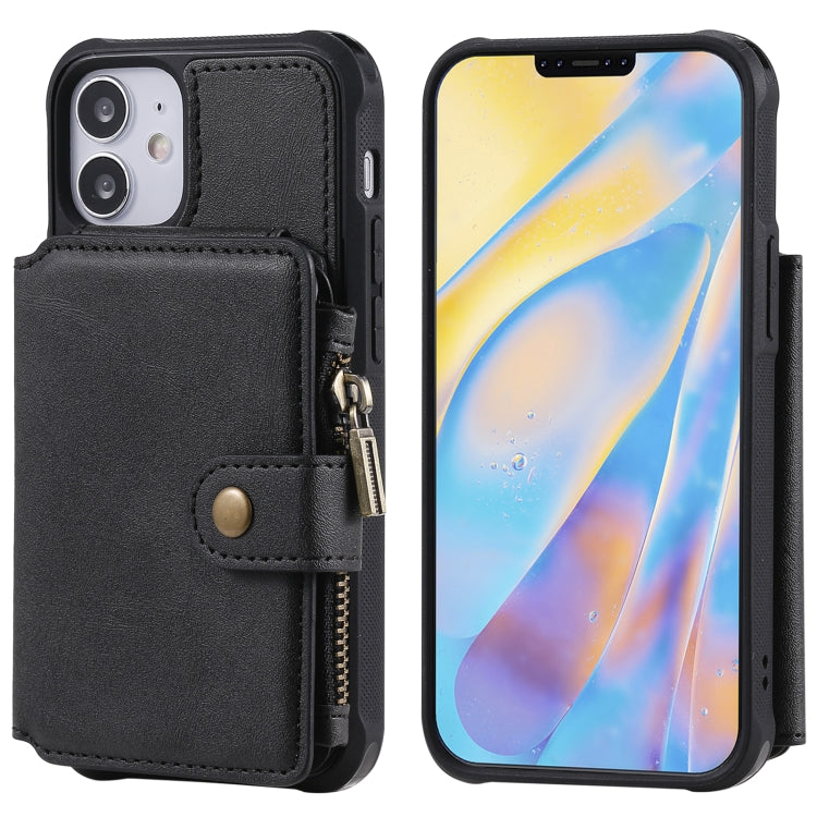 Custodia portafoglio con cerniera per iPhone 12 mini