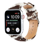 Cinturino in pelle con stampa leopardata per Apple Watch