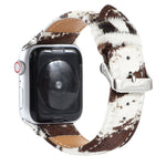 Cinturino in pelle con stampa leopardata per Apple Watch