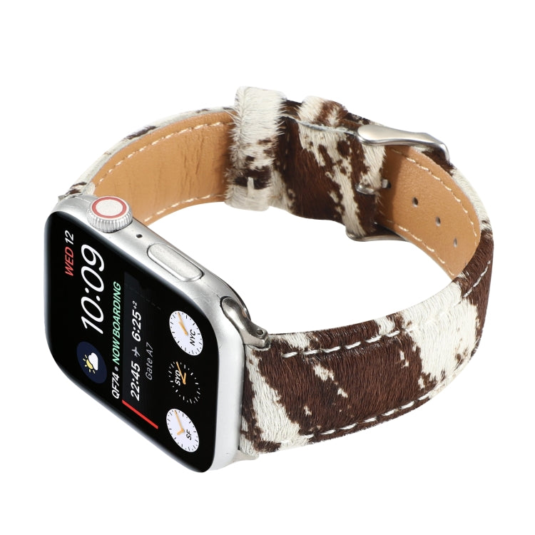 Cinturino in pelle con stampa leopardata per Apple Watch
