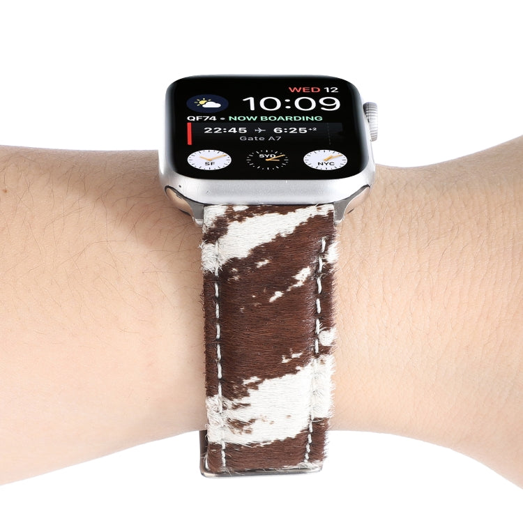 Cinturino in pelle con stampa leopardata per Apple Watch