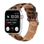 Cinturino in pelle con stampa leopardata per Apple Watch
