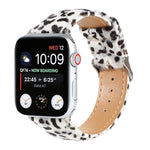 Cinturino in pelle con stampa leopardata per Apple Watch