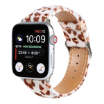 Cinturino in pelle con stampa leopardata per Apple Watch