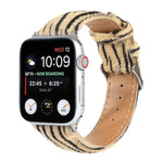 Cinturino in pelle con stampa leopardata per Apple Watch
