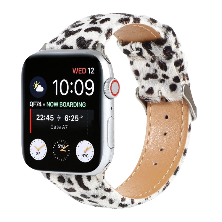 Cinturino in pelle con stampa leopardata per Apple Watch