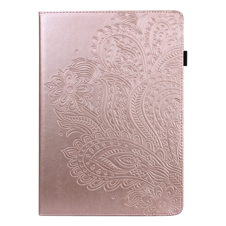 Custodia in pelle flip orizzontale con motivo in rilievo pavone TPU + PU con supporto e slot per carte e portafoglio e funzione sleep / wake-up, For Huawei MediaPad T5 10 inch