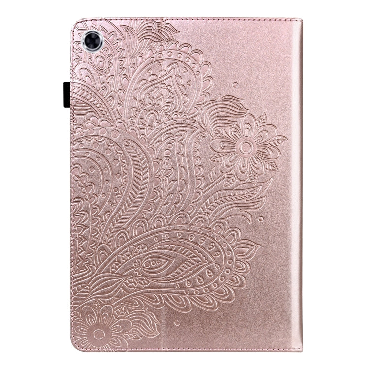Custodia in pelle flip orizzontale con motivo in rilievo pavone TPU + PU con supporto e slot per carte e portafoglio e funzione sleep / wake-up, For Lenovo Tab M10 Plus TB-X606F