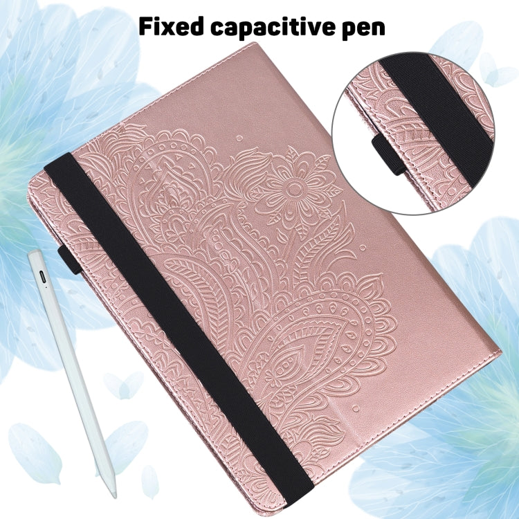 Custodia in pelle flip orizzontale con motivo in rilievo pavone TPU + PU con supporto e slot per carte e portafoglio e funzione sleep / wake-up, For Lenovo Tab M10 Plus TB-X606F